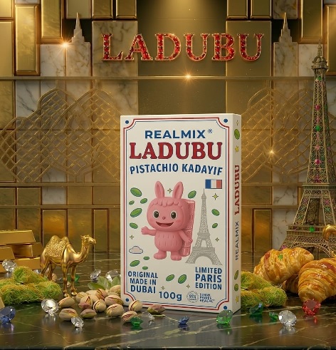 Ladubu Pink Chocolate with Pistachios and Cotton Candy Limited Paris Edition