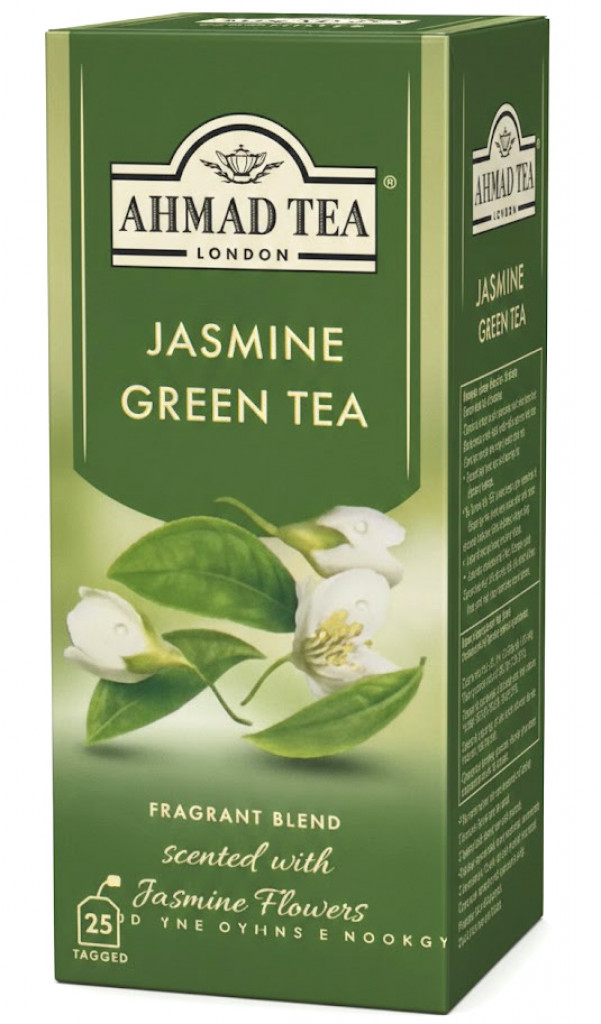 Zaļā tēja ar jasmīna ziediem AHMAD Jasmine Green Tea maisiņos (25 gb  2 gr)