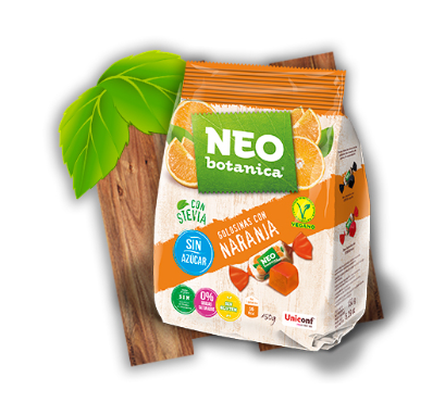 Orange candies with stevia